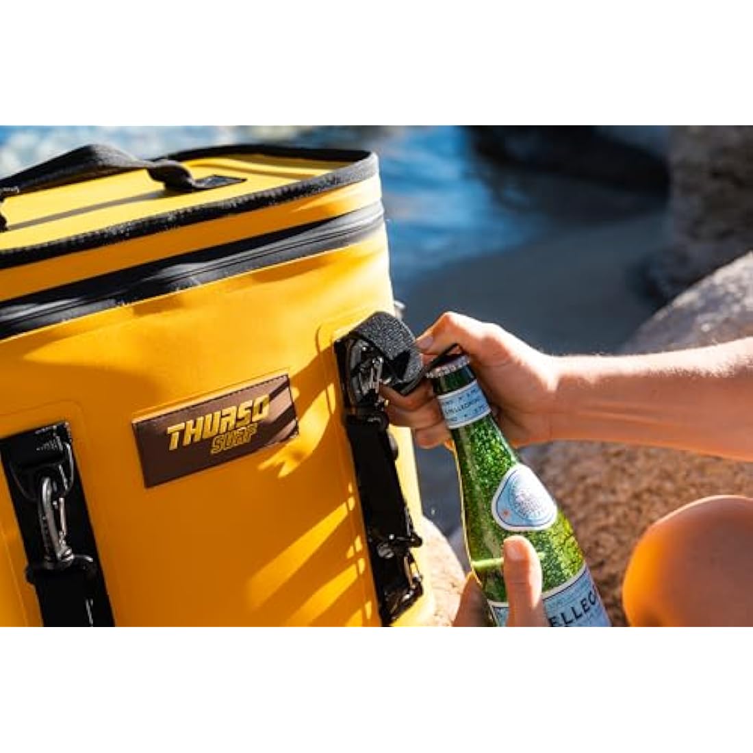 THURSO SURF Soft Cooler 24 Can Portable Ice Cooler Bag — 48 hr Insulation Leakproof & Airtight Waterproof Zipper Floating Beach Cooler for Travel Camping Kayak Paddleboard