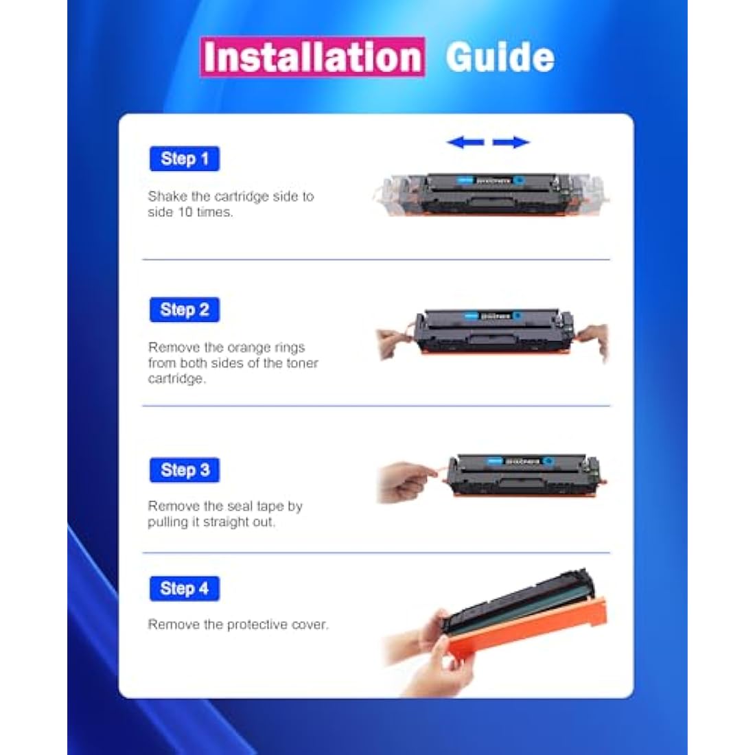 SODFACE 201X 201A Toner Cartridge Compatible for HP M277dw Toner 201X 201A for Color LaserJet Pro MFP M277dw M252dw M277n M274n M252n CF400X CF401X CF402X CF403X (Black Cyan Yellow Magenta, 4-Pack)