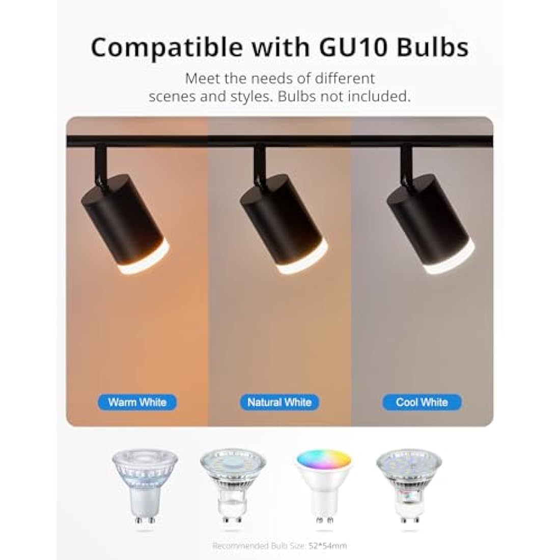Gr4tec Spotlight Ceiling Lights 6 Way, Black Ceiling Light Fitting Rotatable, Modern LED Spotlight Bar GU10, Indoor Kitchen Spot Light for Living Room Bedroom Hallway, Bulb Not Included