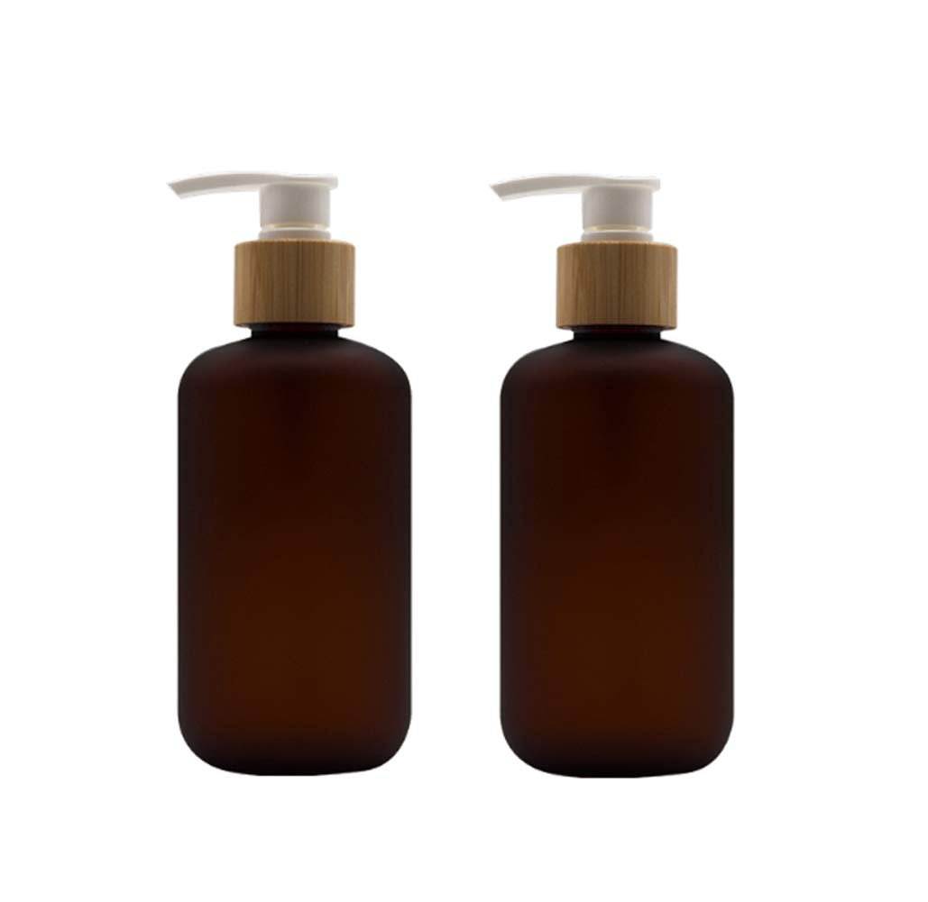 Bamboopack 2 Pack 250ml/8oz Empty Plastic Pump Bottle Toiletries Dispenser Soap Lotion Dispenser Containers Bath Accessories with Lotion Pumps