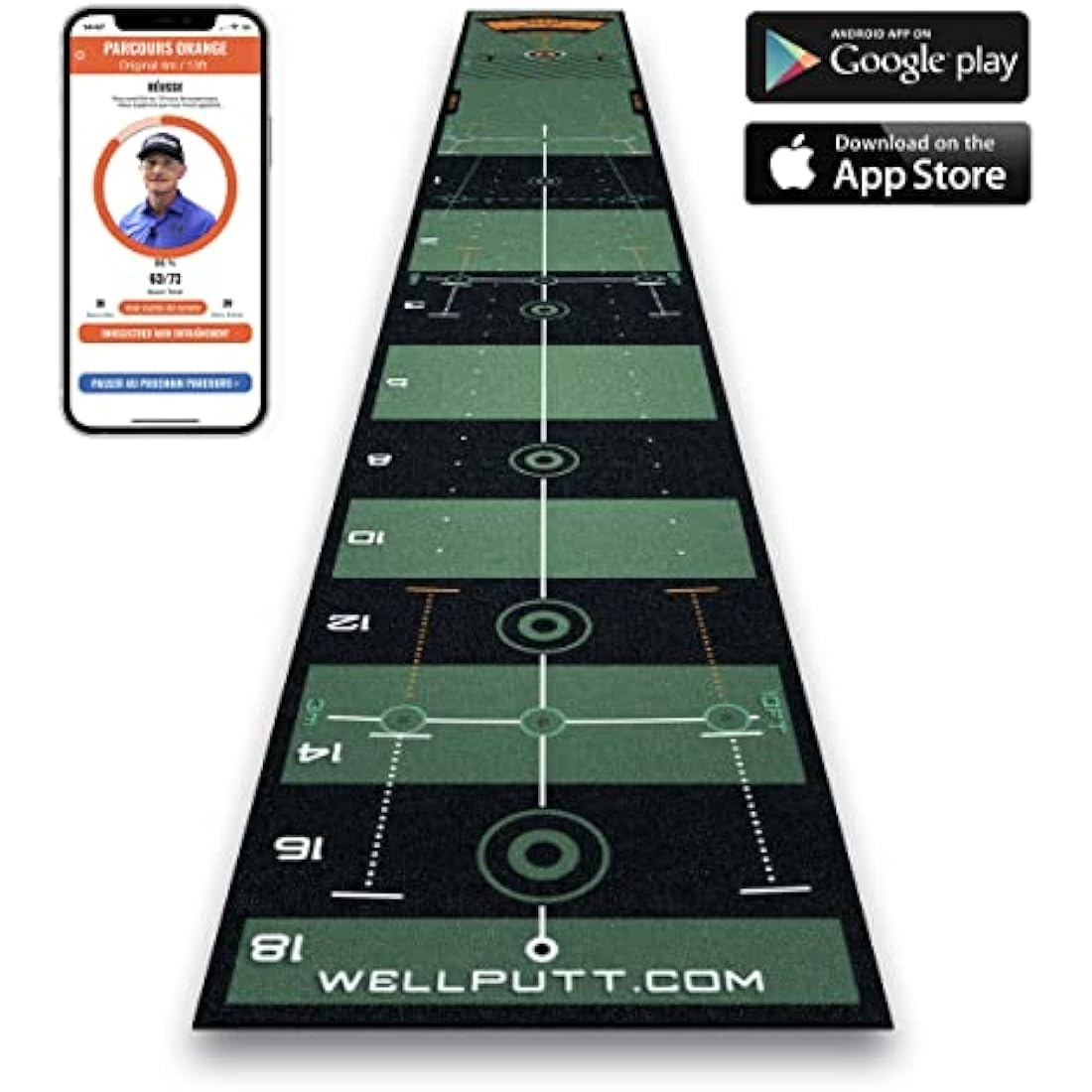 WellPutt Golf High Speed Exercise Mat 100ft