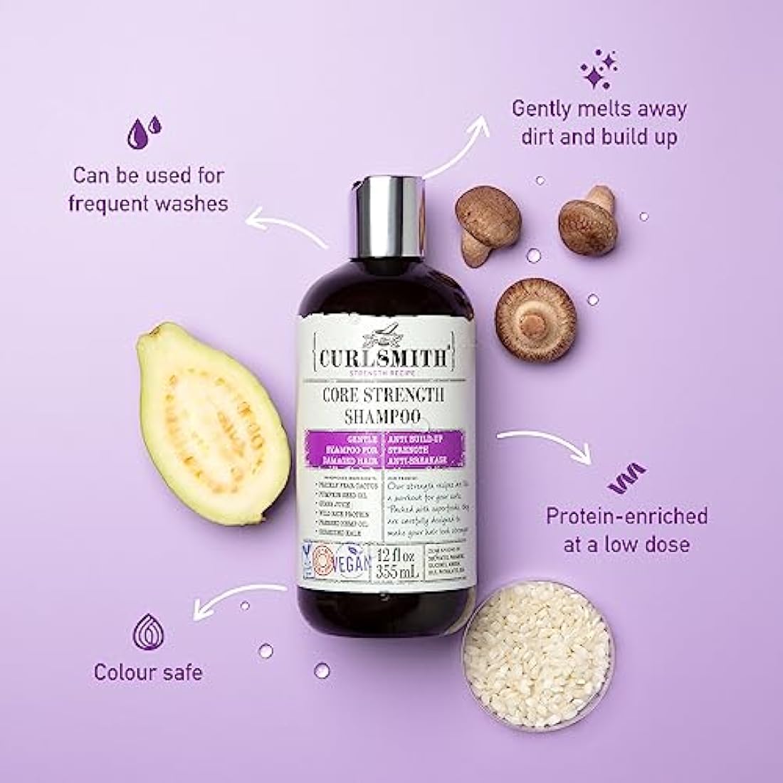 Curlsmith – Core Strength Shampoo, Gentle Protein-Rich for Frequent Use (947ml)