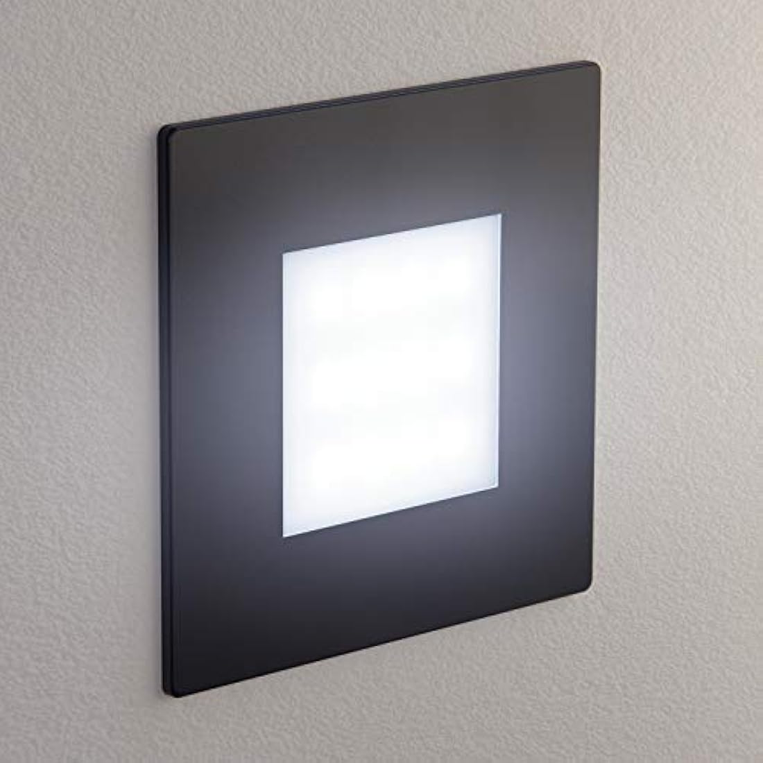 ledscom.de 12 LED Staircase Light/recessed Wall Light FEX for Indoors and Outdoors, Angular, Black, 85 x 85mm, Cool White