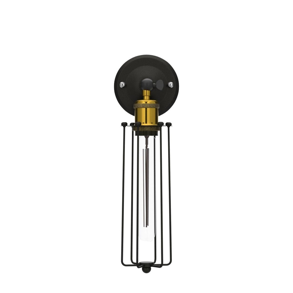 Two Packs Industrial Vintage Wall Light Tube Bulbs Rustic Adjustable Angle Wire Metal Cage Wall Lamp Sconces Retro Indoor Lighting Fixture Fit for