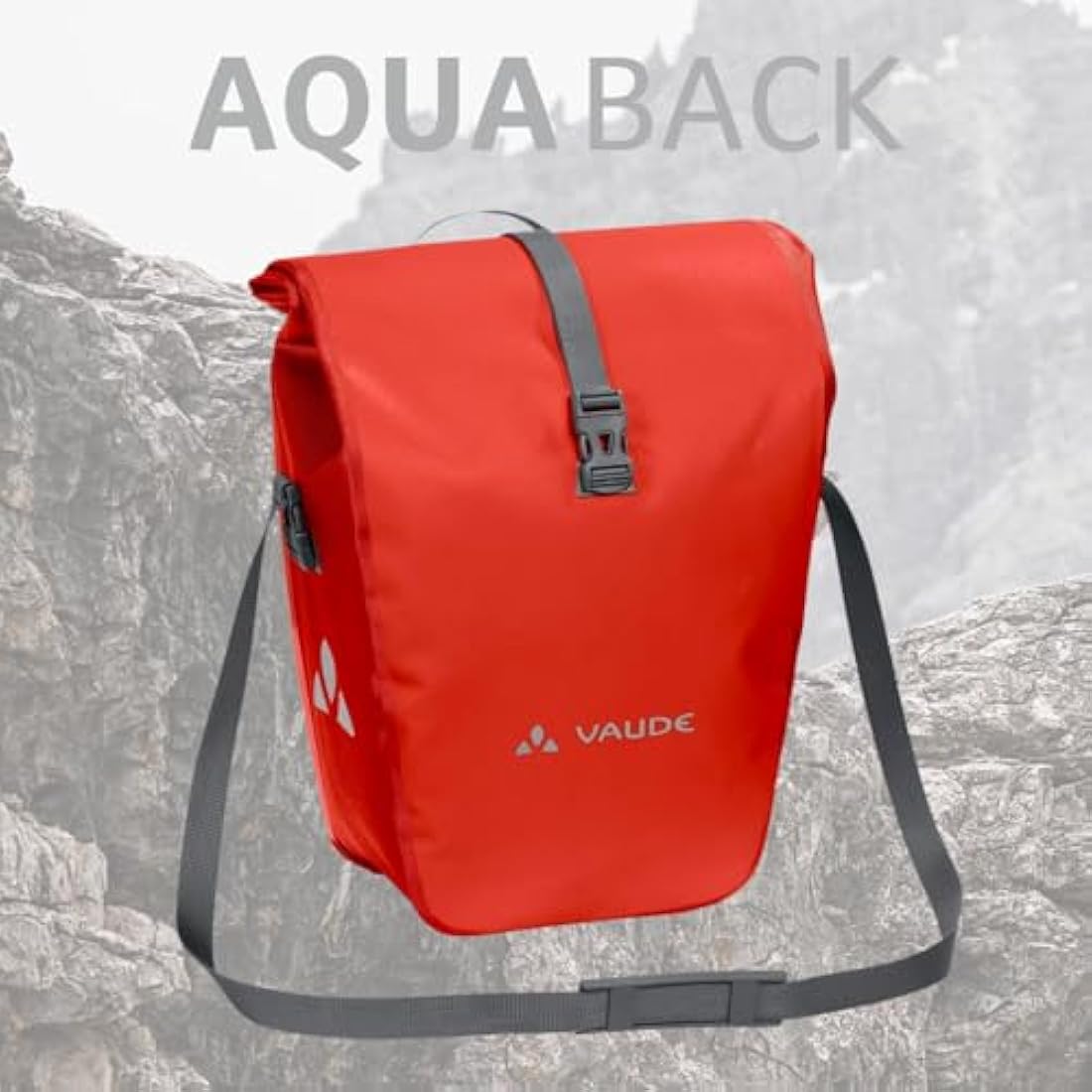 Vaude aqua back single rear bicycle bag, Unisex, 12413, Lava, 37 x 33 x 19 cm
