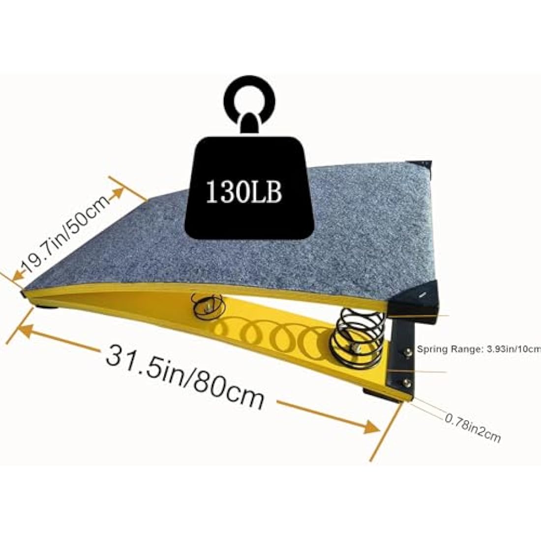 ZOUXIKOU Gymnastics Springboard for Kids Vaulting Training Fitness Playing, Portable Curved Spring Board, Hard Wood Practice Equipment, Elastic Board for Home Room Athletics Training