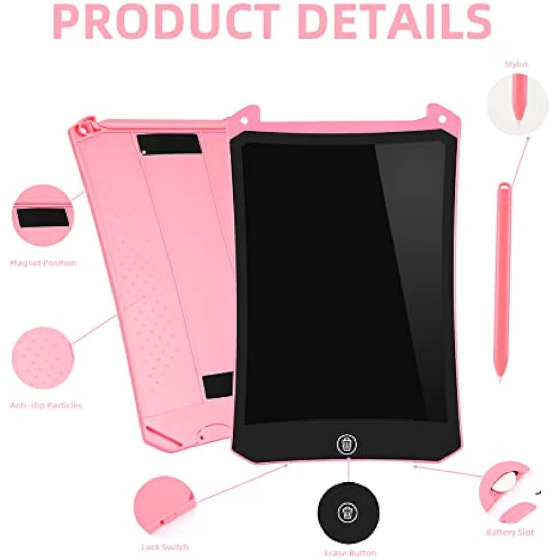 PINKCAT 2 Pack LCD Writing Tablet 8.5inch - Colorful Screen Doodle Scribbler Pad Drawing Board Learning Educational Toys - Gift for Kids 3-6 7 8 9 Years Old Girl Boy (Blue+Pink)