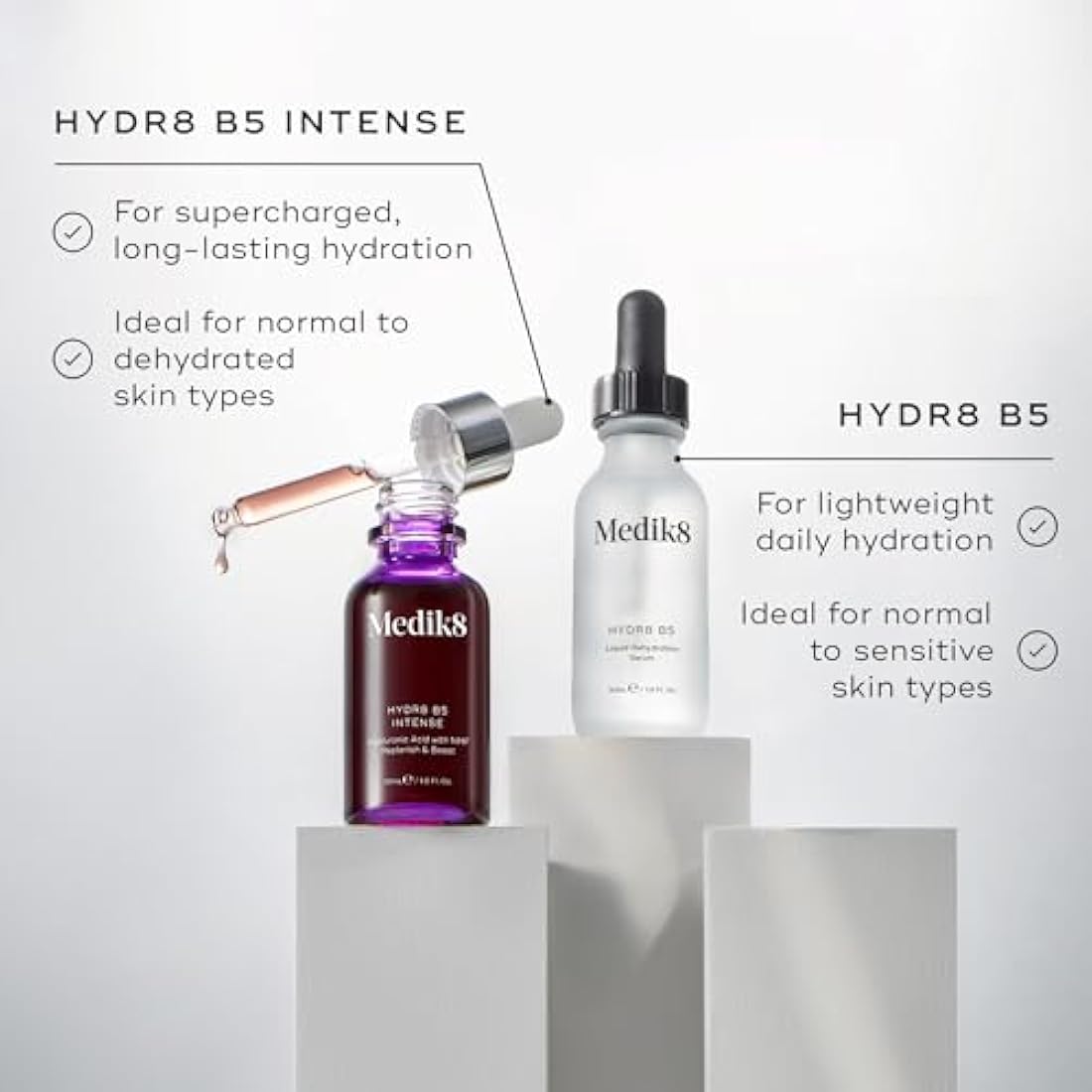 Medik8 Hydr8 B5 - Liquid Rehydration Serum With Hyaluronic Acid - Replenishes, Smooths & Plumps Skin - Ideal For Normal to Sensitive Skin Types - 30ml