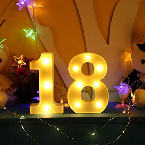 HONPHIER® LED Number Lights Marquee Decoration Light Up Numbers Night Light Lights Sign for Home Party Wedding Anniversary Decor Battery Operated (8)