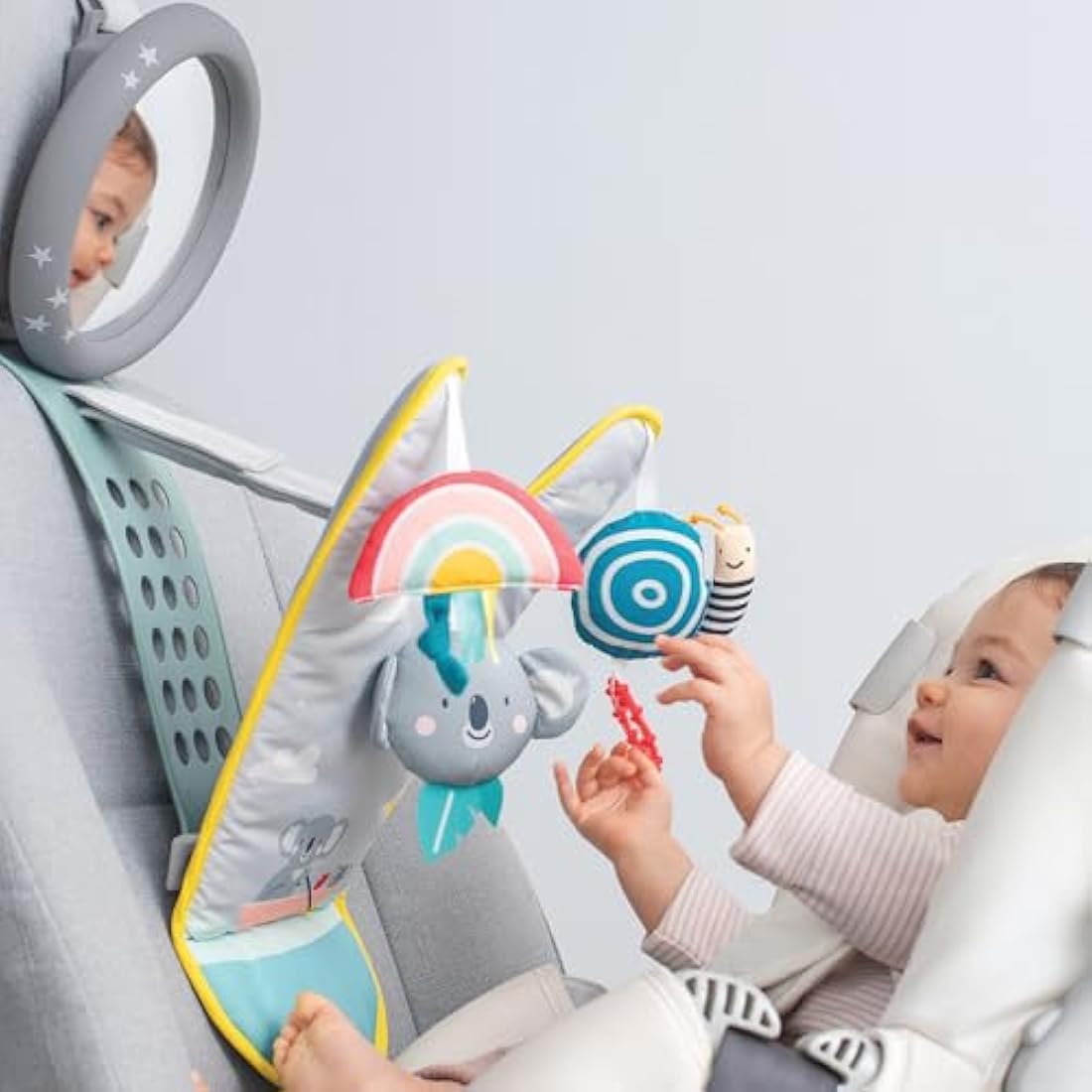 Taf Toys Koala in Car Play Centre. Rear Facing Kick Mat with Hanging Sensory Toys. Easy to Fit Baby Car Travel Activity Centre. Suitable for Boys & Girls from Birth