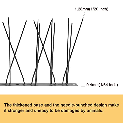 OFFO Bird Spikes Pre-Assembled for Roofs and Windows, Durable Pigeon Spikes for Deterring Crows, Seagulls and Small Birds, Bird Deterrent Spikes Set