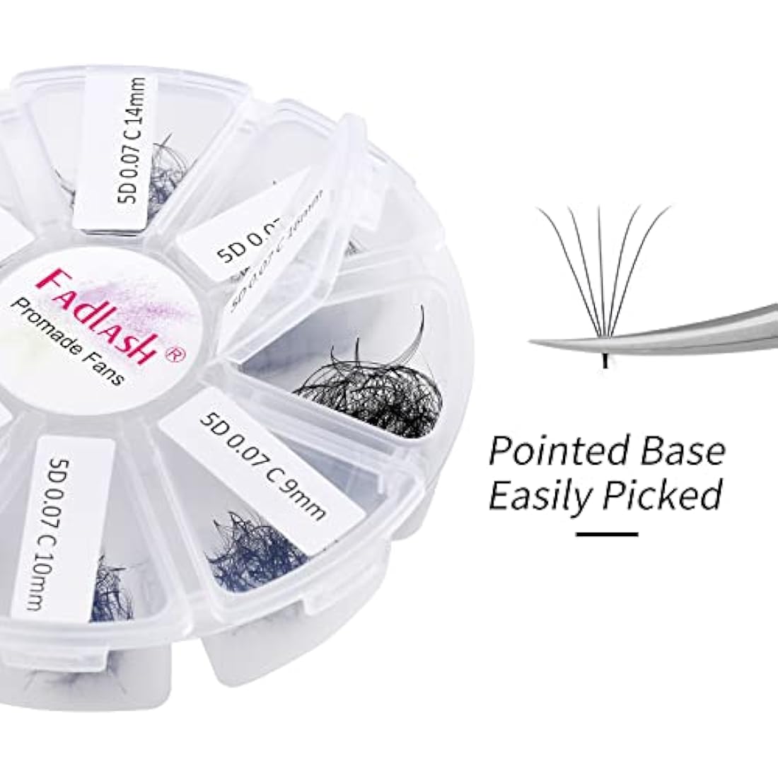Premade Volume Eyelash Extensions 5D 0.07 C Curl 1000pcs Russian Lashes 9-16mm Mixed Tray Pre-Made Russian Lashes Handmade Promade Loose Fans