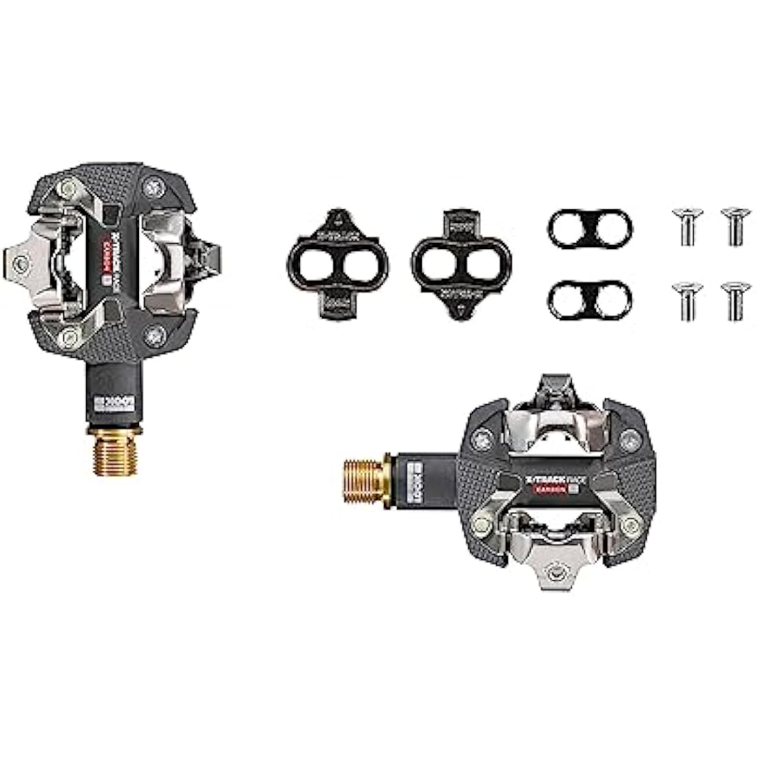 LOOK Cycle - X-TRACK Race Carbon Ti MTB Pedals - Standard SPD Mechanism Compatible - Carbon Body, Titanium Axle - Large Platform - Extremely Reliable Ultralight Clip In Pedals