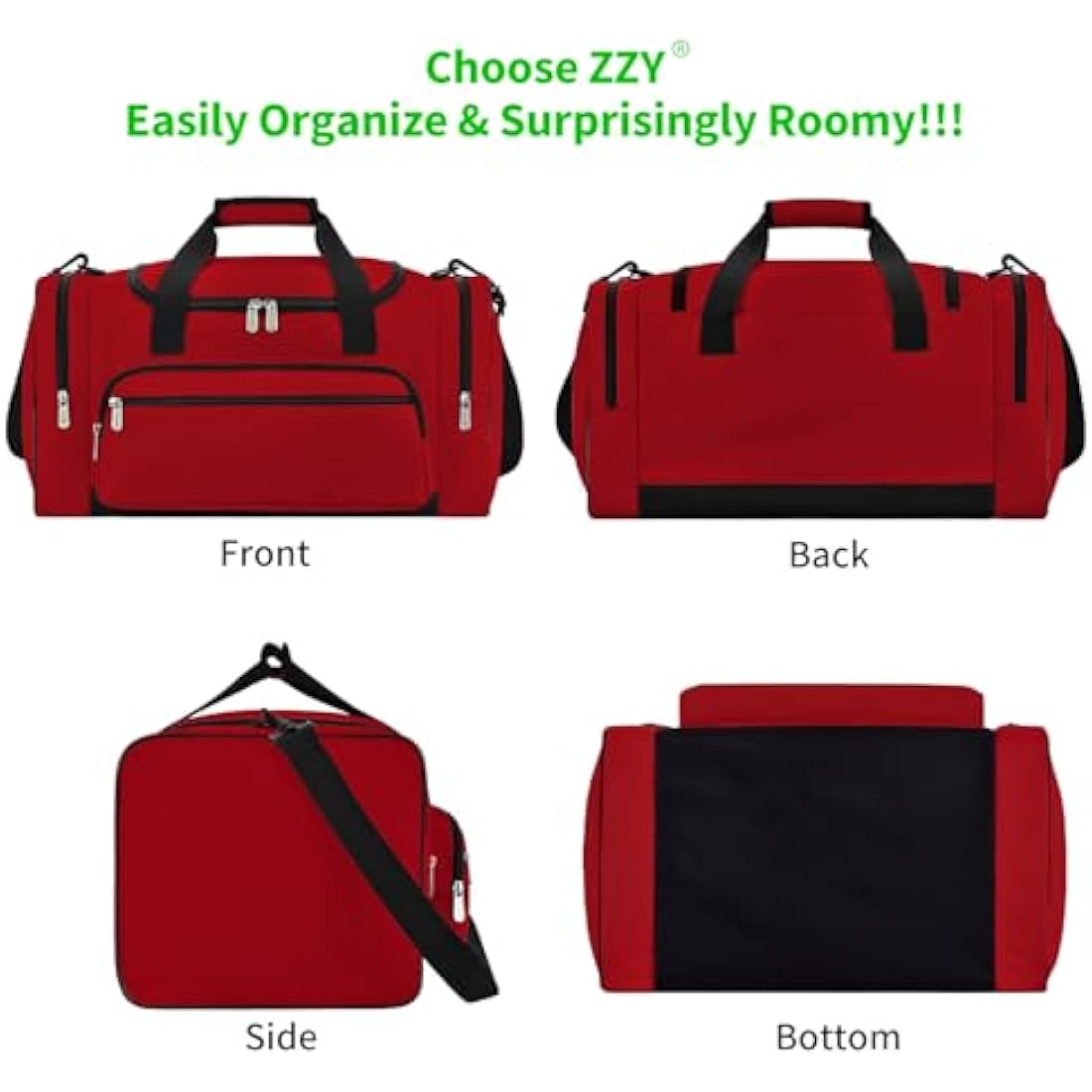 Sport Holdall Duffle Bag Gym Duffle Bag with Shoulder Strap Overnight Weekender Bag for Men and Women (Red, 40L)