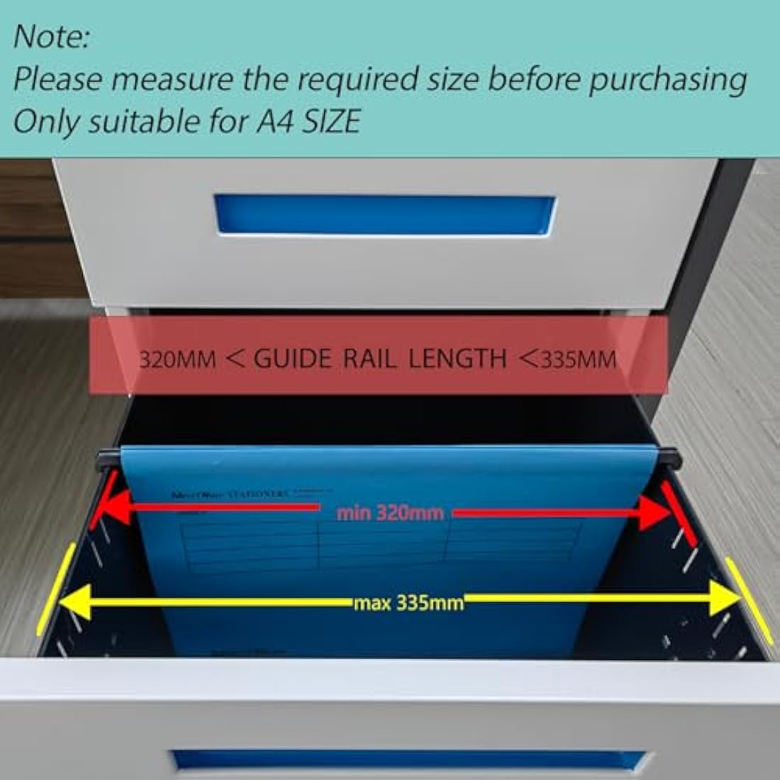 Suspension Files, MerryNine 15PCS Polypropylene Filing Cabinet Suspension Files with Tabs and Card Inserts for School Home Work Office Organization **Check Size Before Ordering ** (Bule, A4)
