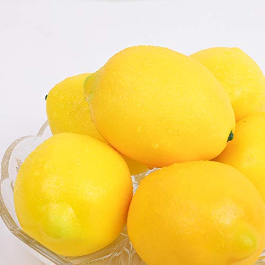 Veryhome 6pcs Artificial Lemon Fake Fruit Plastic Food For Home House Kitchen Party Decoration Festival Display Lifelike (Yellow Lemon, 6pcs)