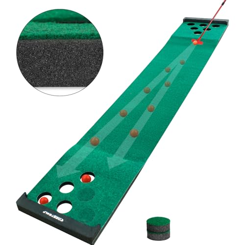 KOFULL Putting Green - Indoor/Outdoor Golf Practice Mat (Free 2 Putters + 6 Balls), 327 x 50CM