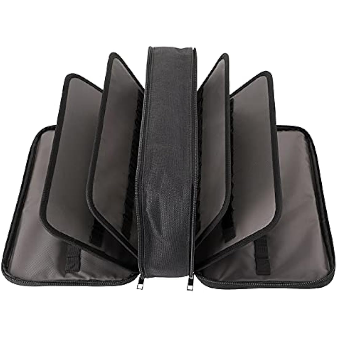 BSTKEY Pencil Case Wrap for Colored Pencils, Large Capacity 360 Slots Pencil Holder with Double Zipper Students School Office Pencil Pouch, Black (No Pencils)