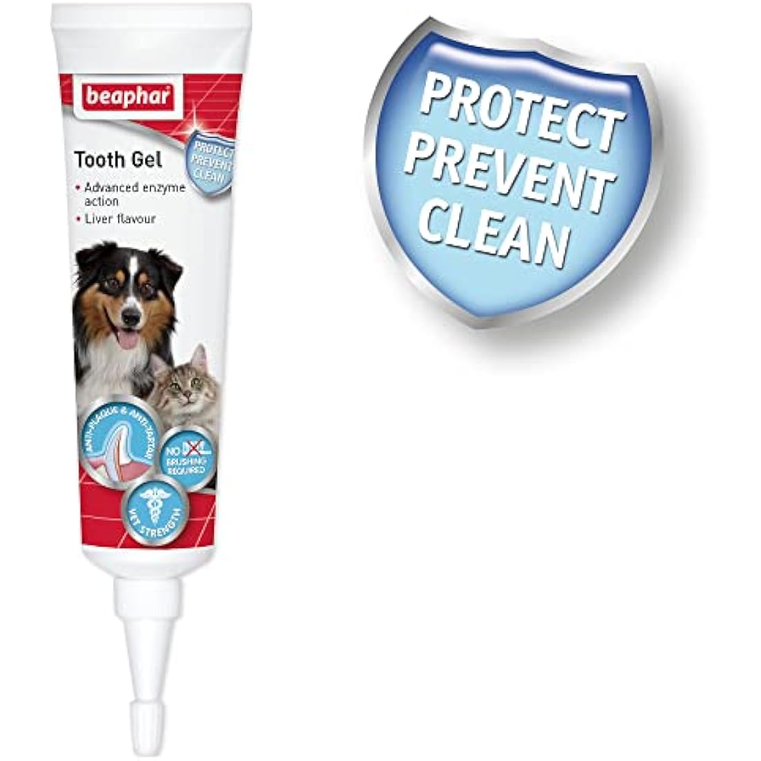 Beaphar | Advanced-Enzyme Toothgel | Dental Care Dogs & Cats | Non-Brush Alternative | Helps Prevent Bad Breath & Combat Plaque | 100g Tube