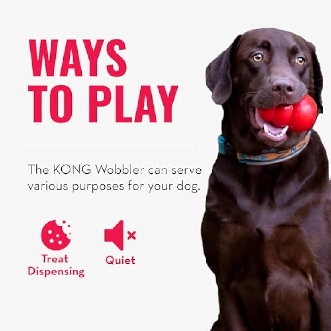 KONG Wobbler - Interactive Dog Toy for Treat Dispensing - Dog Slow Feeder for Healthy Eating - For Medium/Large Dogs