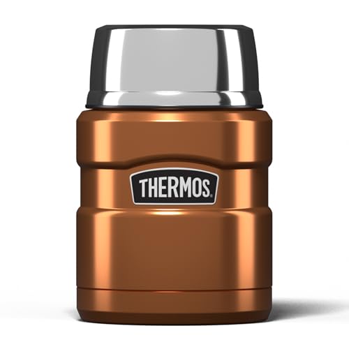 Thermos Stainless King Food Flask, 470ml Capacity - Sleek Multi- Purpose Flask for Daily Food Prep - Durable Stainless Steel with Classic Copper