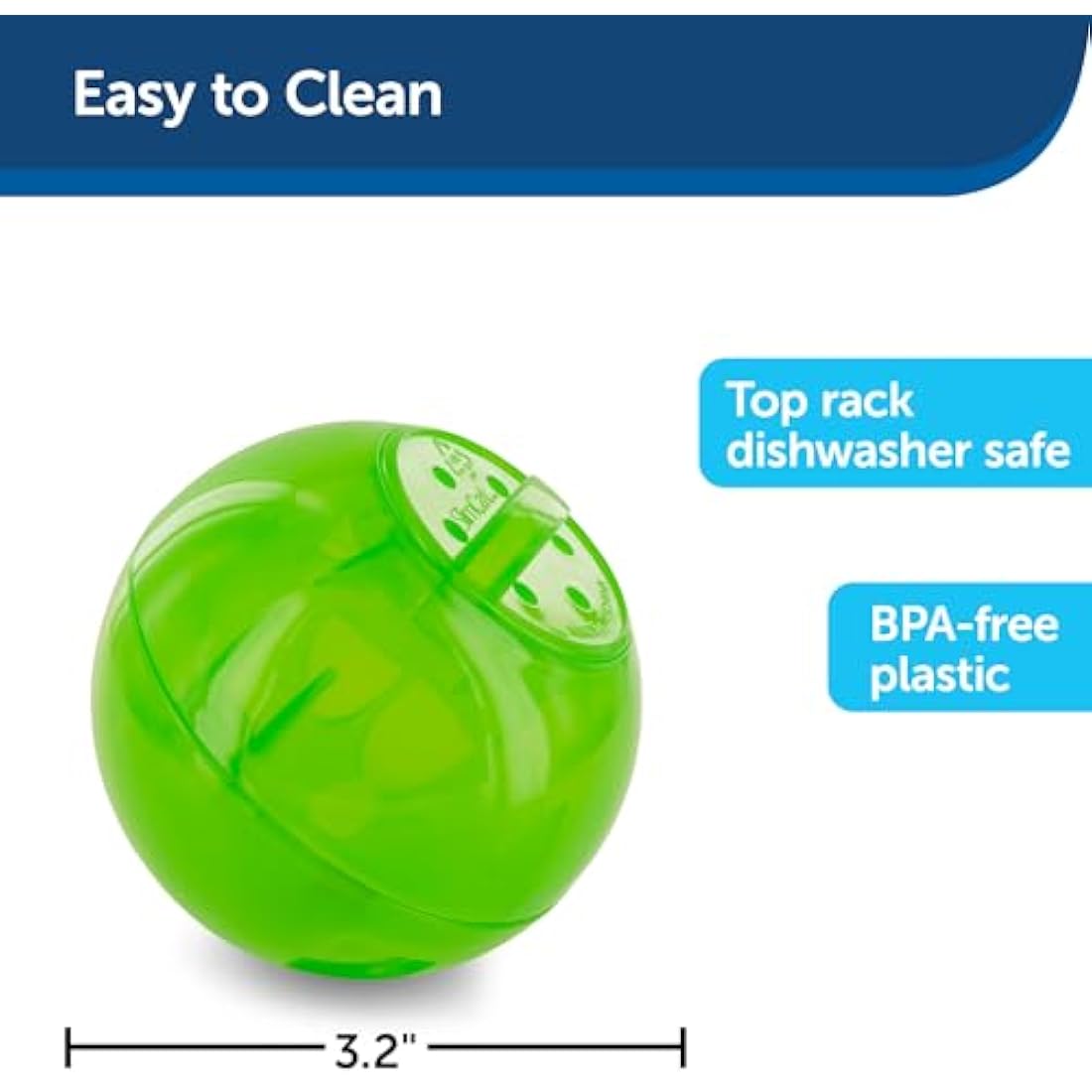 PetSafe Pet Supplies SlimCat Food-Dispensing Cat Toy Green, Treat Toy, Interactive Food Dispenser, Activity Snack Ball for Cats of All Ages, Green, Medium