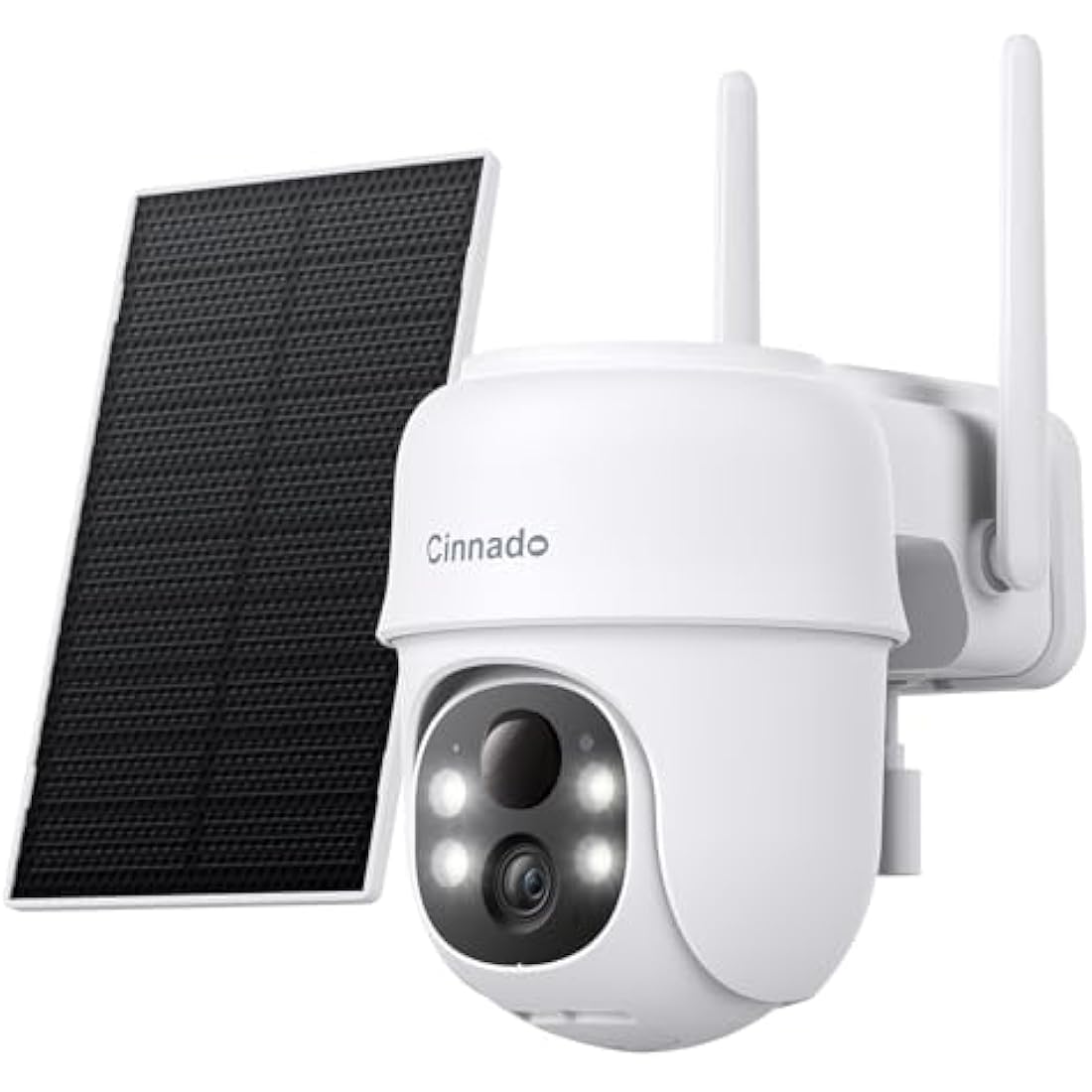 Cinnado Solar Security Camera Outdoor Wireless 2K CCTV Camera Systems House Security, Solar Battery Powered, PIR Detection, 360° Color Night Vision, Siren