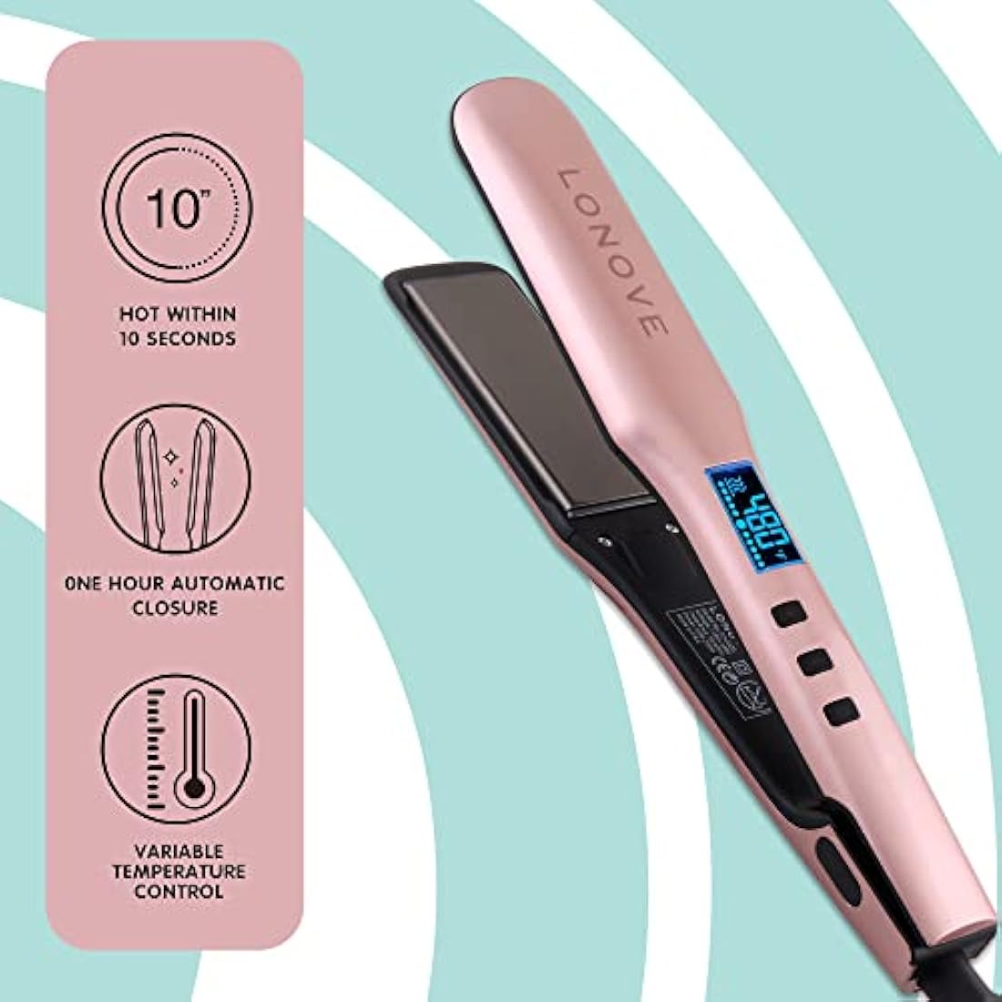 Titanium Hair Straighteners for Thick Hair - Professional Flat Iron Hair Straightener for Women