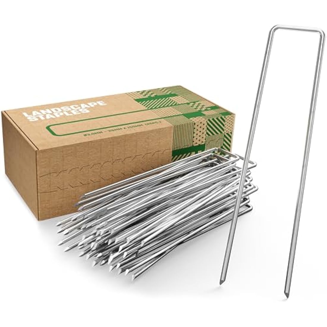 GardenGloss® Garden Pegs Stakes Made of Anti-Rust Steel (25 Pack) - 6″ Length, 1″ Width, Ø 0.12″ - Strong Ground Pegs for Membrane, Fence & Camping