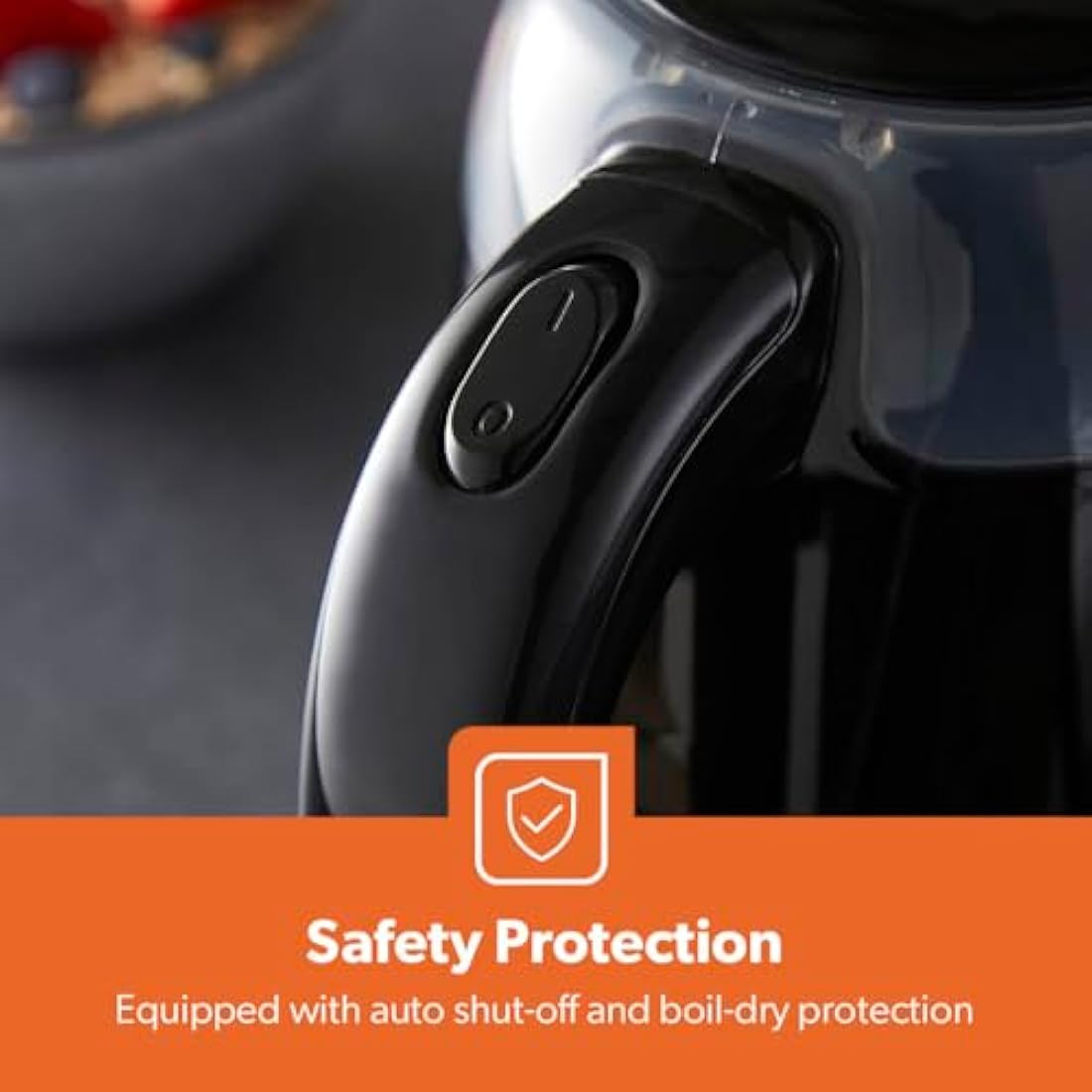 GEEPAS Illuminating Electric Kettle | 1.7L Cordless Jug Kettle with LED Lighting for Hot Water Tea or Coffee | Boil Dry Protection & Auto Shut Off | Swivel Base with Auto Lid Open | 2200W Black