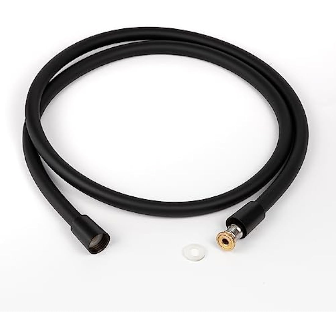 YOSSEE PVC Smooth Shower Hose 1.5M / 59 Inch with Anti-Twist Brass Connections - Universal Replacement, Flexible, Kink and Leak Proof (Black)