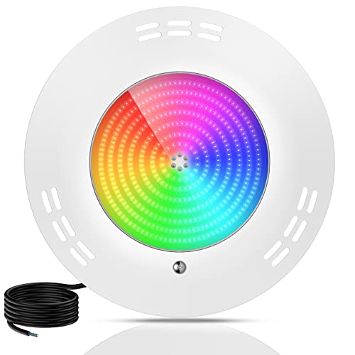 LyLmLe Resin Filled LED Pool Lights, 35W Ultra Flat RGB Pool Underwater Lights RGB, 140 Beam Angle, IP68 Waterproof, Surface-Mounted Lights, 12V