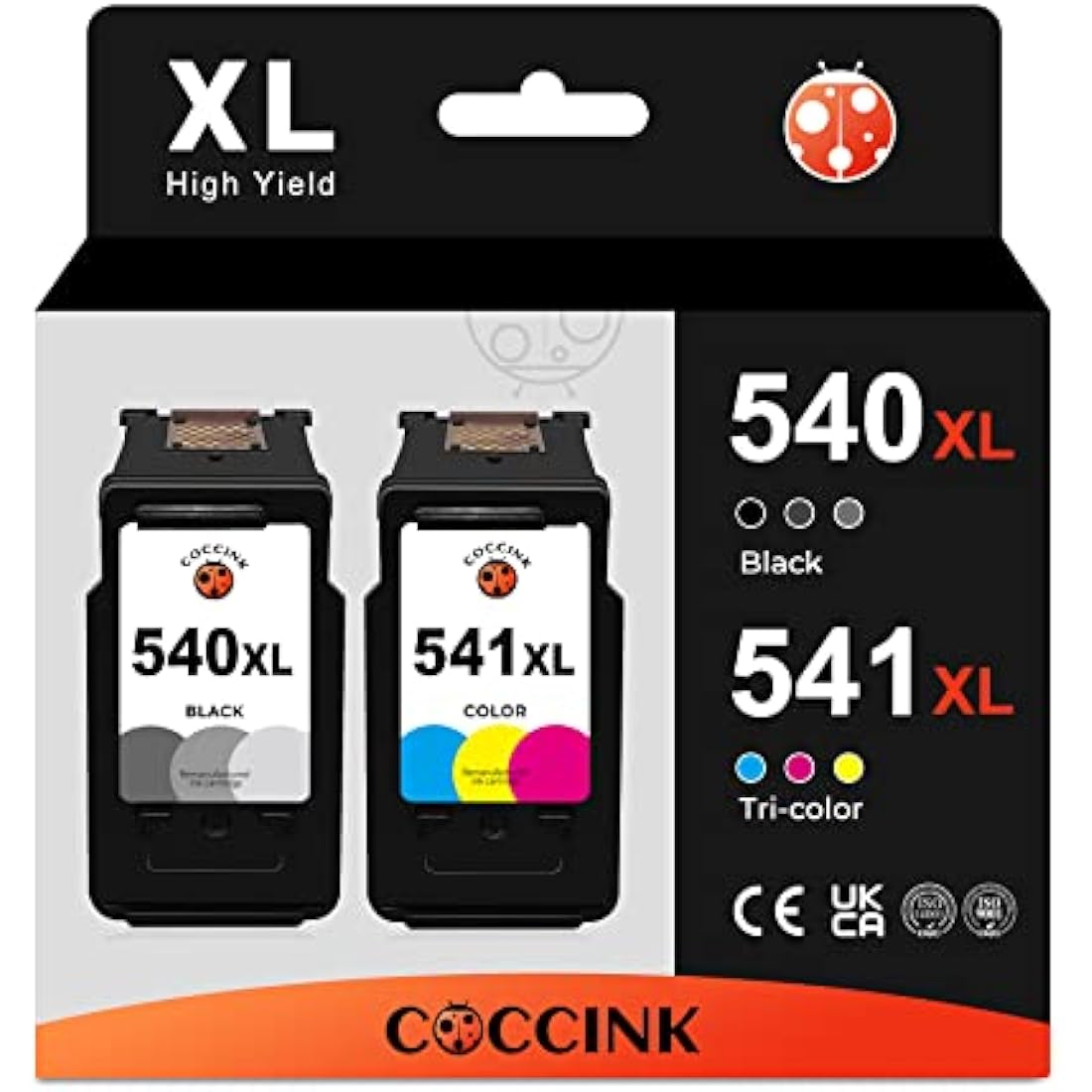 COCCINK PG-540 XL CL-541 XL Replacement for Canon Pixma MG3650s Ink Cartridges, 540XL 541XL for MG3650 MG3600 MG4250 MX475 MX535 TS5150 TS5151 MG3250 MG3550 Black and Colour Printer Ink 540 and 541
