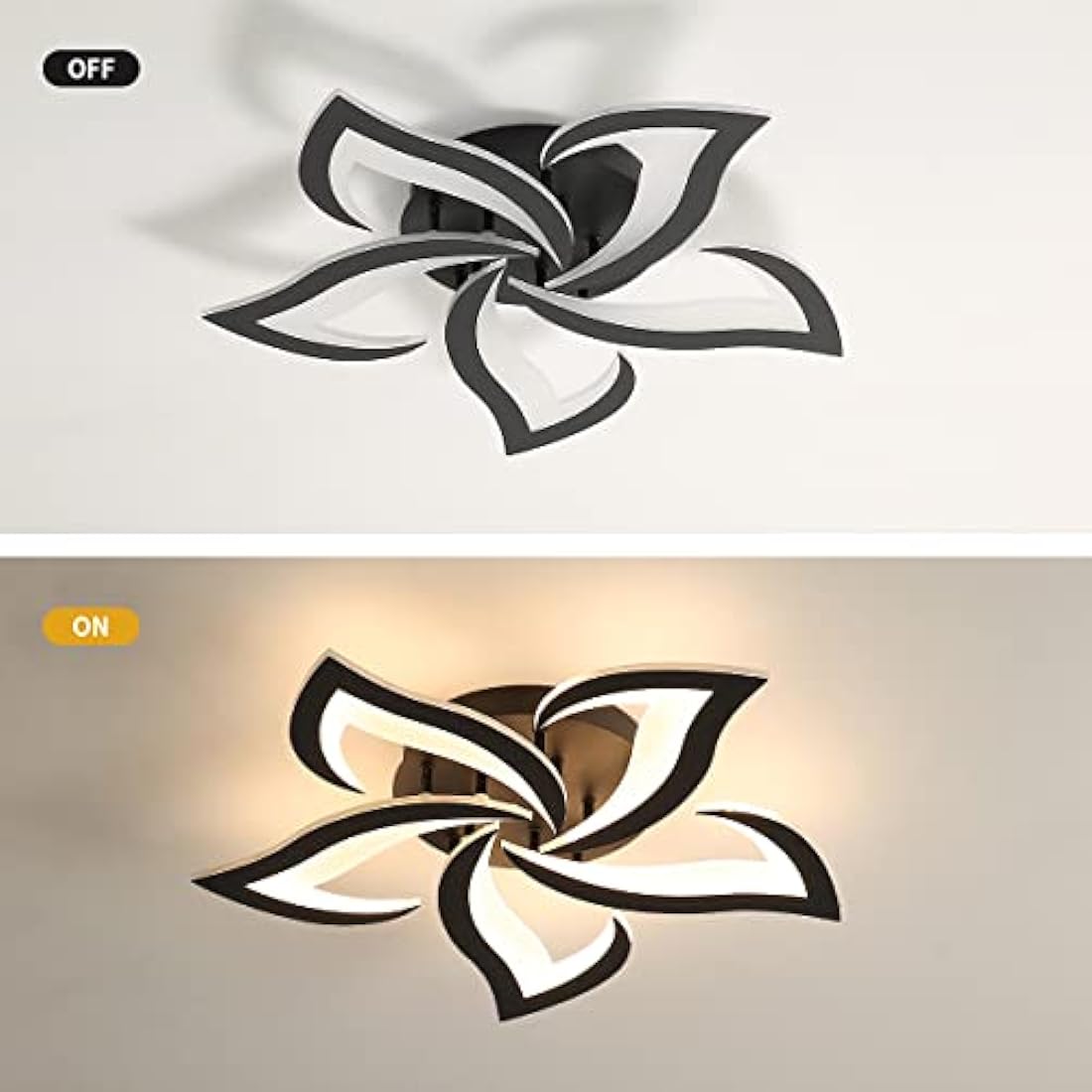 Riserva LED Ceiling Light, 60W 6500LM Mordern LED Ceiling Lights Warm White 3000K, Creative Petals Design, Acrylic Chandelier for Living Room Bedroom Dining Room (Dia 60cm)