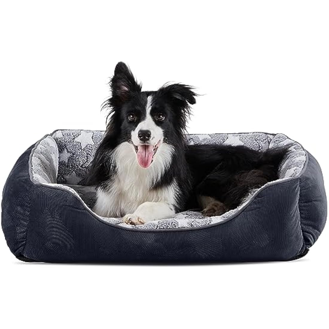 MIXJOY Large Dog Bed(76x61cm), Super Soft Cosy Rectangle Dog Beds, Grey Washable Pet Bed, Ideal for Doberman Pinscher, Sheltie, Border Collie, Australian Herding Dog