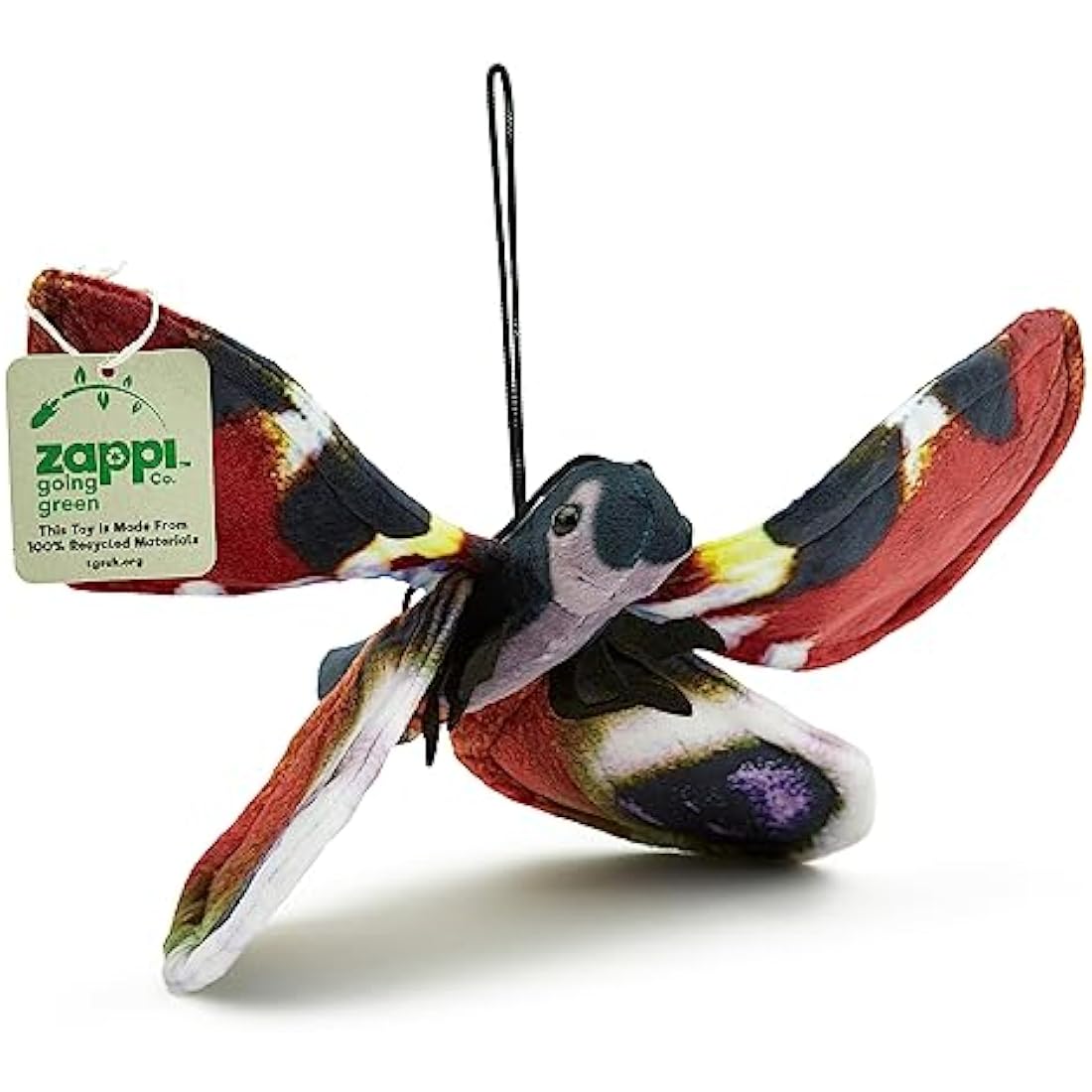 Zappi Co 100% Recycled Plush Peacock Butterfly Toy (28.5cm Width) Stuffed Soft Cuddly Eco Friendly animals Collection For New Born Child First kid