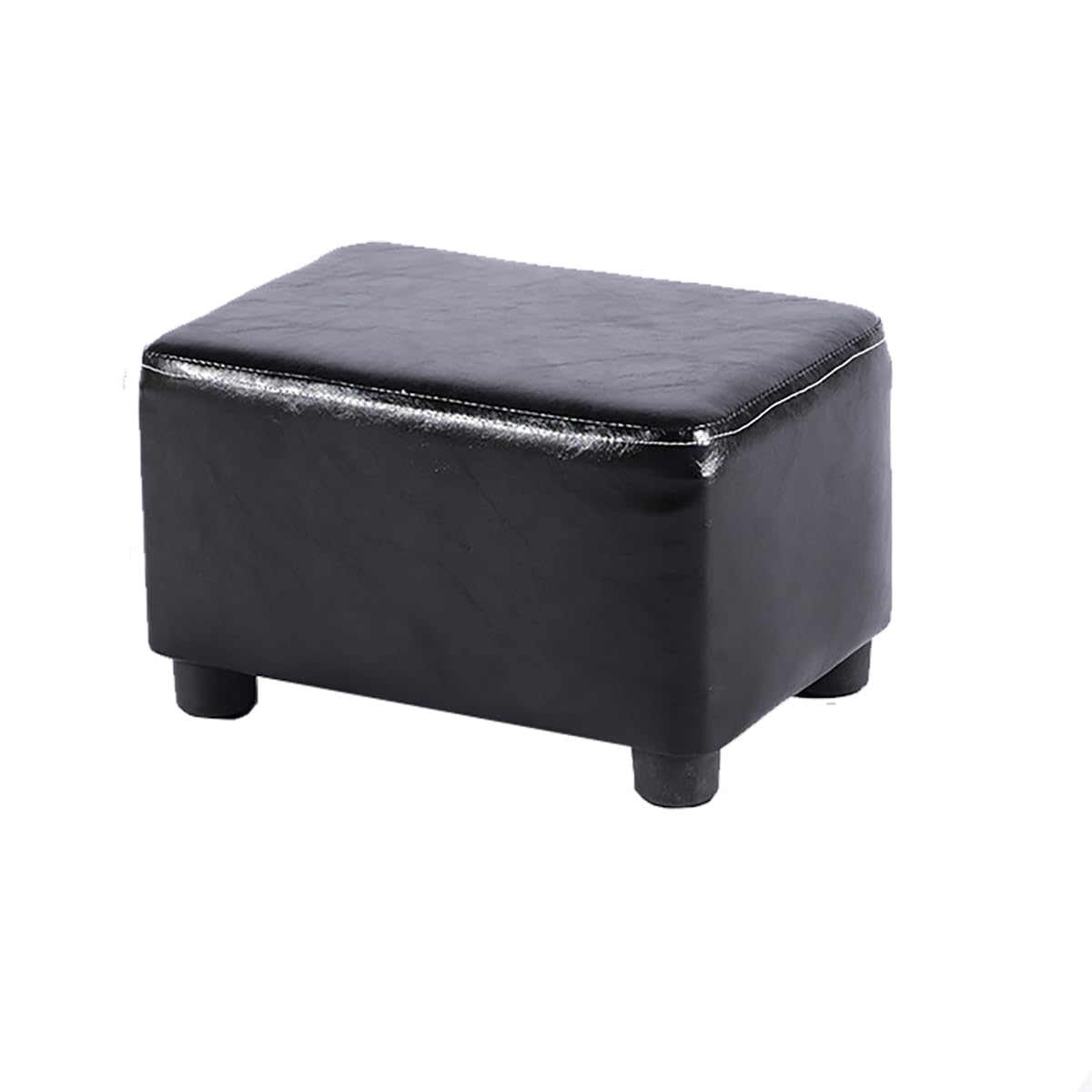 Solafas Small Footstool Footrest Pouffe Chair Stool Ottoman for Bedroom Living Room (Black)