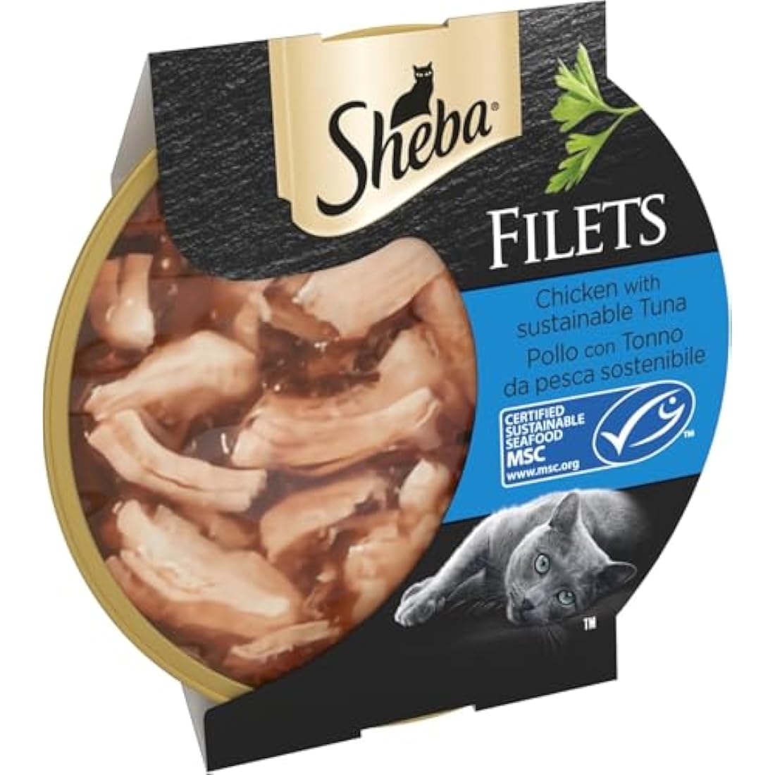 Sheba Fillets Cat Food Tray with Chicken and Tuna (MSC) in Gravy 2x16x60g