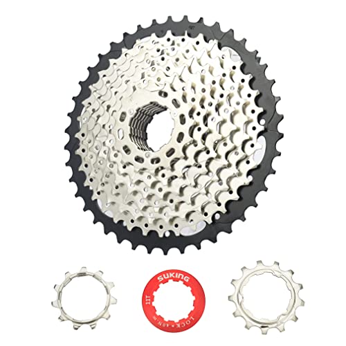 CYSKY 9 Speed Cassette 11-42T Cassette Fit for Mountain Bike, Road Bicycle, MTB, BMX (Light Weight)