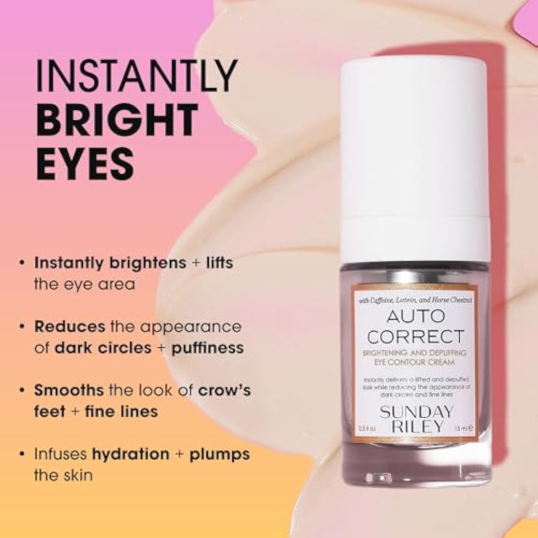Sunday Riley Auto Correct Brightening and Depuffing Eye Contour Cream, 0.5 fl. oz.