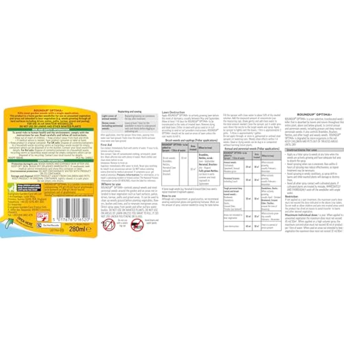 Roundup Optima+ Total Weedkiller - Weedkiller - Camping Pouch - Nylon - Tan