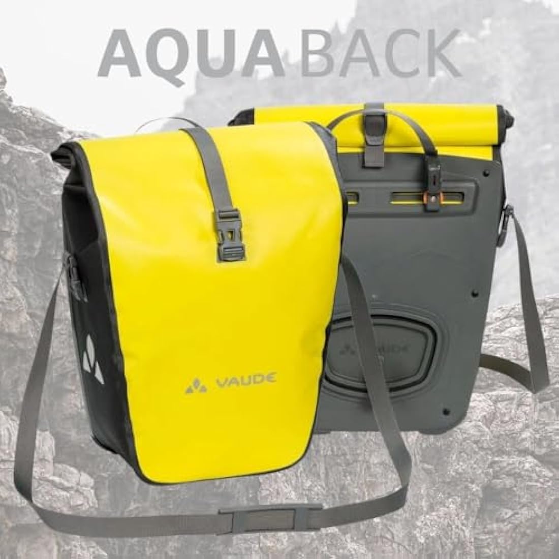 VAUDE Aqua Back Rear Pannier Bike Bag - Set of 2 - PVC Tarpaulin Bike Panniers - Waterproof Pannier Bags with a 48 Litre Total Storage Volume