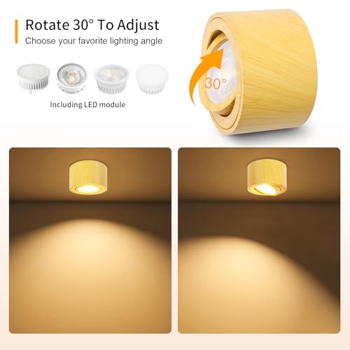 GeyouLux Dimmable LED Adjustable Projection Spotlight, 5 W Ceiling Spotlights, Diameter 80 x 50 mm, 3000 K/4000 K/6500 K, 30 Rotation Bathroom