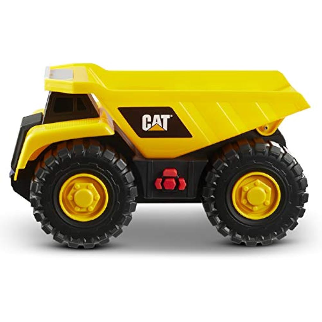 CatToysOfficial Construction Tough Machines Dump Truck Vehicle, free-wheeling with Lights & Sounds and movable bin. For children aged 3+, Yellow
