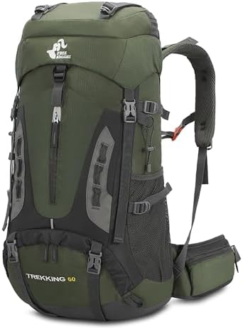 Bseash 60L Waterproof Lightweight Hiking Backpack with Rain Cover,Outdoor Sport Travel Daypack for Climbing Camping Touring