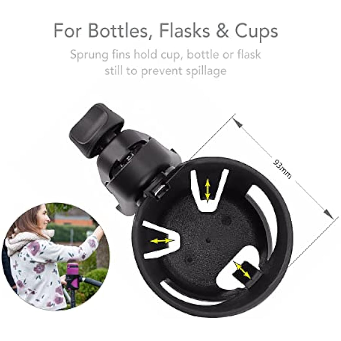 LittleLife Buggy And Pushchair Universal Cup Holder Adjustable Bottle Organiser for Stroller, Drink and Coffee Cup Holder