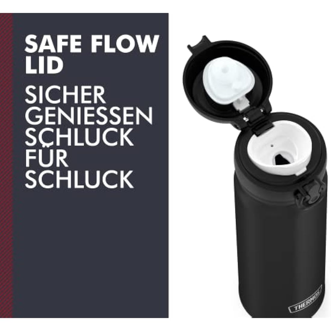 THERMOS 4035.232.050 Ultralight Thermos Flask, Black, 500 ml, Extremely Lightweight, 210 g, Drinking Bottle, Dishwasher Safe, Thermos Flask Keeps Hot for 10 Hours, Cold for 20 Hours, BPA-Free
