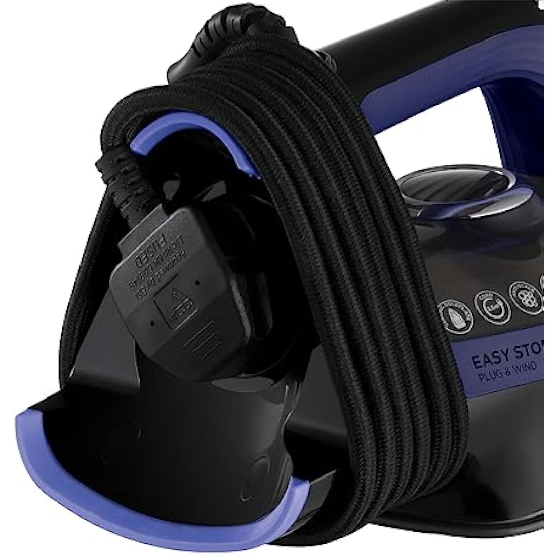 Russell Hobbs Steam Iron [2400W, 200g extra steam boost] EasyStore Pro (opt. temperature for all fabrics, space-saving cable storage, ceramic soleplate, self-cleaning, anti-limescale) 26731
