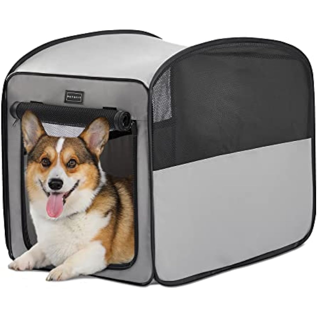 Petsfit Collapsible Dog Crate,Soft Dog Crate for Travel and Car Use - Pop Up Design，Lightweight and portable soft Crate for Small and Meduim Dogs Cats，Improved Top Zipper,68 x 40 x 56cm