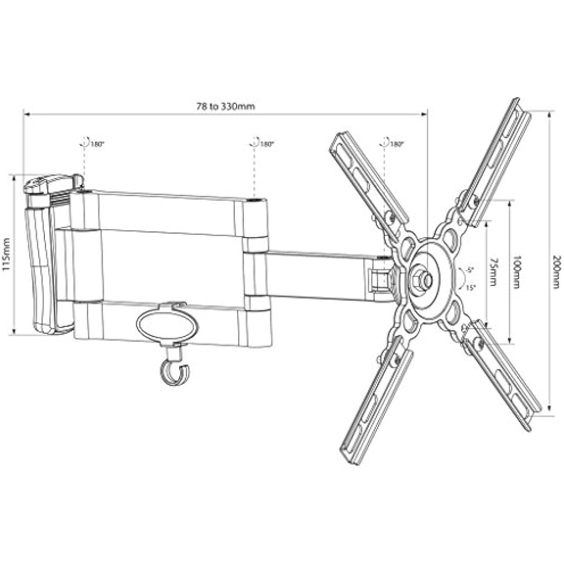 Avlink HQT201 Double Arm Mount for 13-40-Inch Display Screens